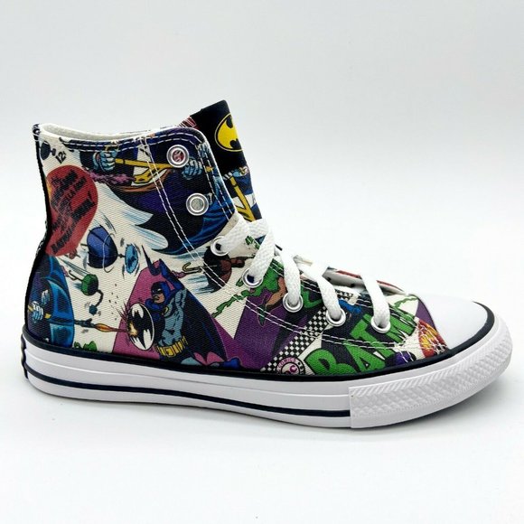 Converse CTAS Hi White Black DC Comics Batman Kids